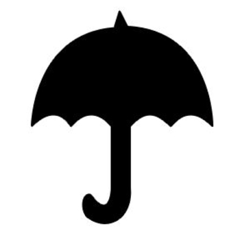 350x350 Silhouette Clipart Image Of A Black Umbrella
