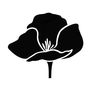 310x310 Tulip Silhouette Plants Decals, Decal Sticker