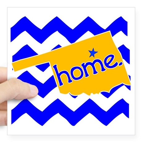 460x460 Oklahoma Outline Stickers