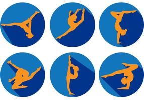 286x200 Gymnastics Silhouette Free Vector Art