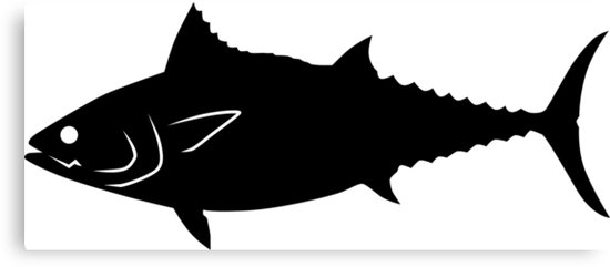 550x241 Tuna Fish Silhouette (Black) Canvas Prints By Idrawsilhouettes
