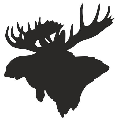 471x480 Moose Head Silhouette Decal Sticker