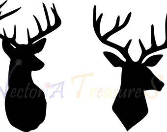 340x270 Deer Head Silhouette Etsy