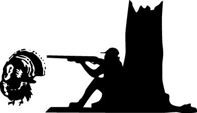 389x223 Wild Turkey Hunter Die Cut Decal Car Window Wall Bumper Phone