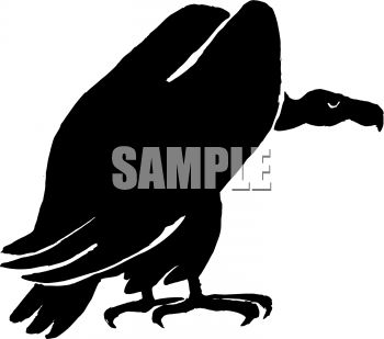 350x309 Royalty Free Clipart Image Vulture Or Buzzard Silhouette