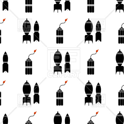 400x400 Bomb Silhouette Seamless Background Royalty Free Vector Clip Art