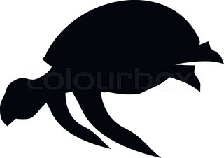 320x226 Tortoise Silhouette, Icon Isolated On White Background Stock
