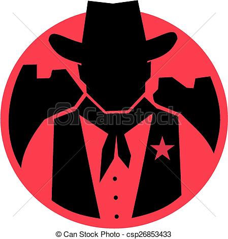 449x470 Silhouette Cowboy Sheriff. A Badge Type Image Of A Vectors