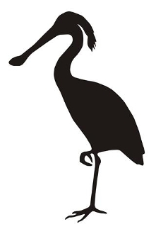221x330 Spoonbill Bird Silhouette Decal Sticker