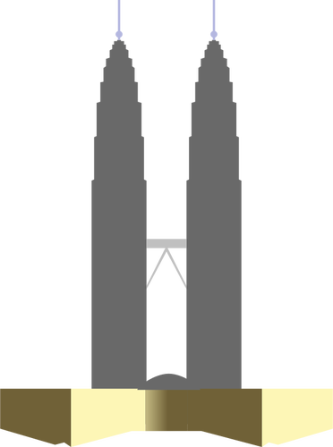 372x500 Petronas Twin Towers Silhouette Vector Drawing Public Domain Vectors