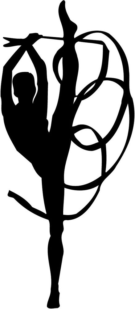 438x1000 Ribbon Dancer Twirler Silhouette Car Decal Window Sticker Color