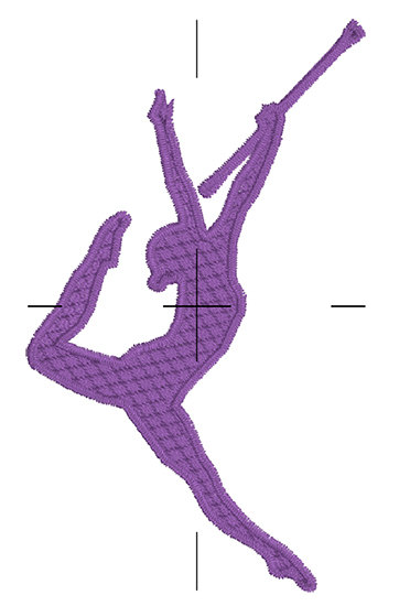 362x550 Simple Basic Baton Twirler Silhouette Machine Embroidery