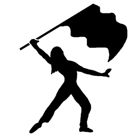 445x450 Colorguard Clipart Silhouette Flag