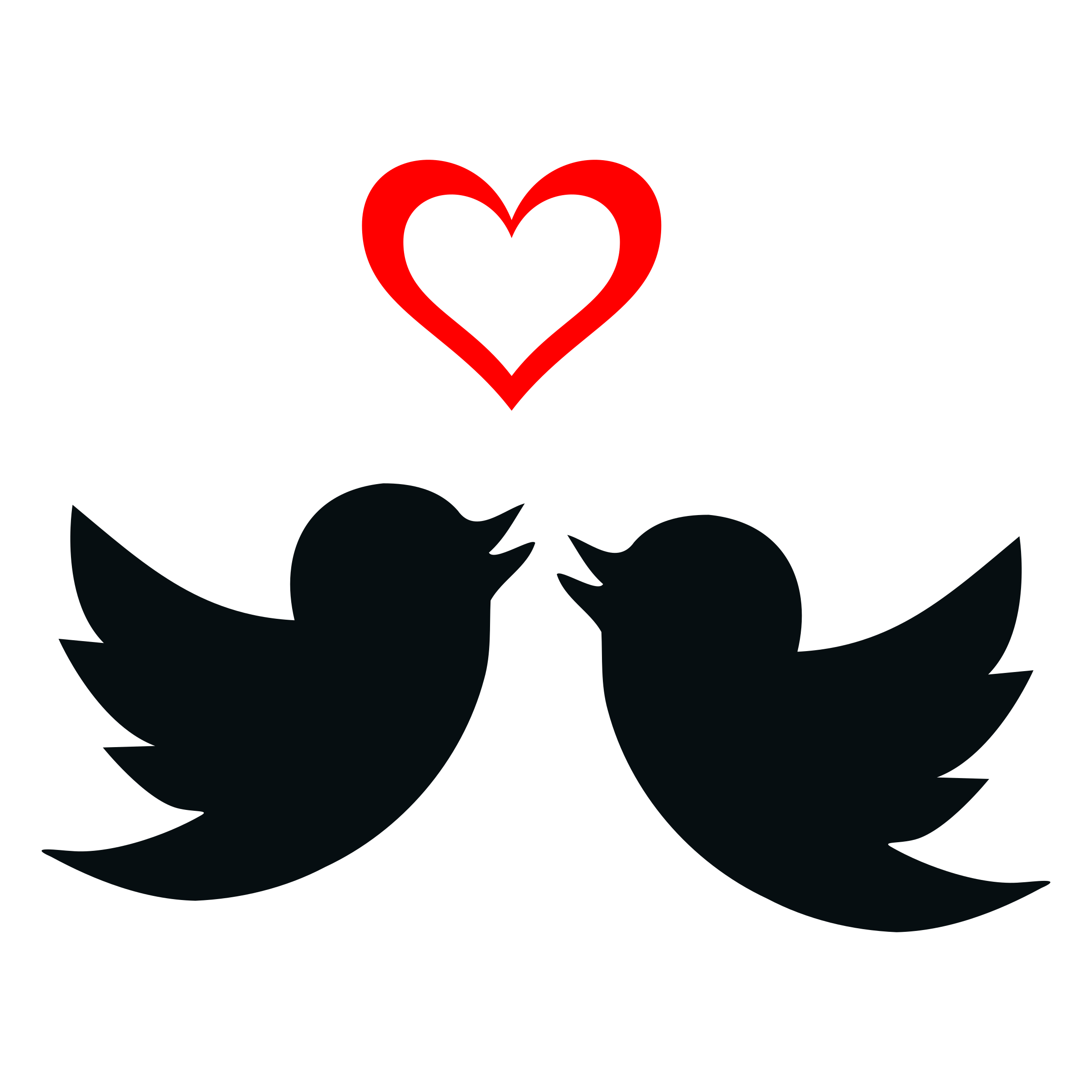 2400x2400 Two Lovebirds And Valentine's Day Heart Vector Clipart Image