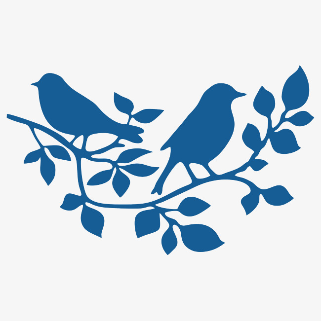 650x651 Branches On The Bird, Blue, Two Birds, Silhouette Png Image