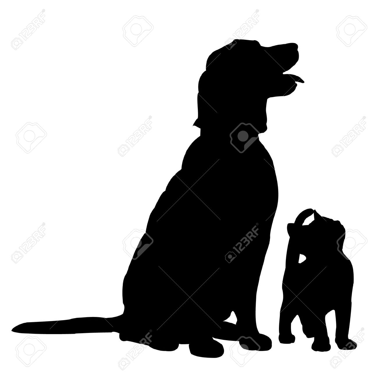 1296x1300 Dog And Cat Outline