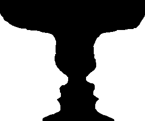300x250 Chalice Or Two Faces Silhouette Optical Illusion