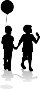 136x300 Silhouettes Of Two Children Holding Balloons Vbs Colossal