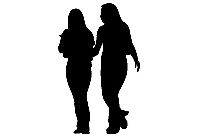 400x277 2d Silhouette, Two Women Talking