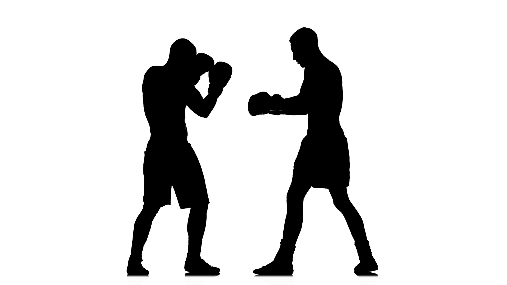 1920x1080 Two Women Boxing Fight Silhouette. Stock Video Footage