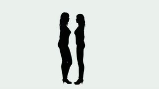 320x180 Two Women Facing Each Other In Silhouette Motion Background