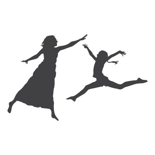 512x512 Two Women Jumping Silhouette