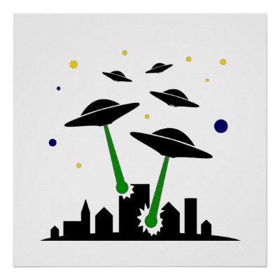 400x400 Funny Ufo Abduction Tricycle Poster