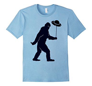 385x360 Bigfoot Silhouette Ufo Balloon Cryptozoology Graphic T