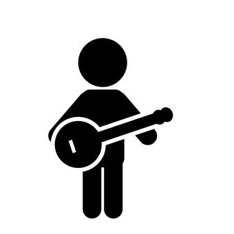 340x340 Free Silhouettes Music, Icon, Item