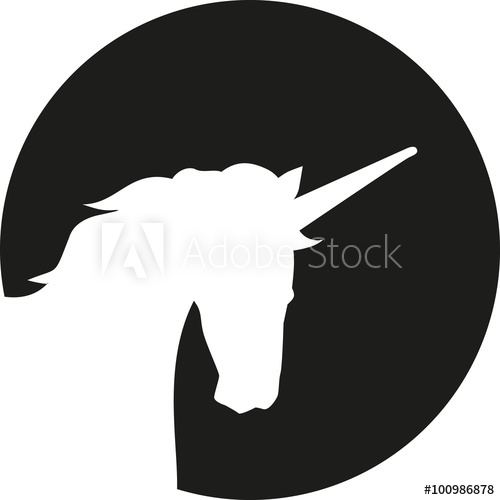 500x500 Unicorn Head Silhouette In Front Of Moon