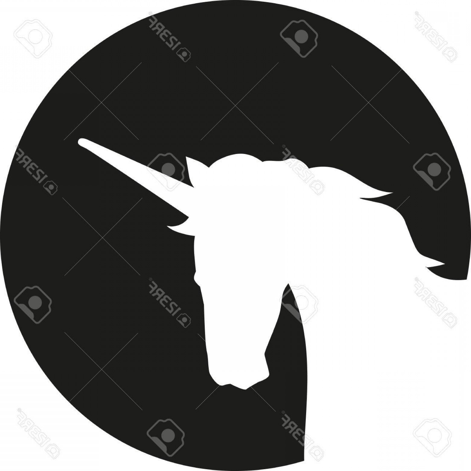 1560x1560 Photostock Vector Unicorn Head Silhouette In Front Of Moon