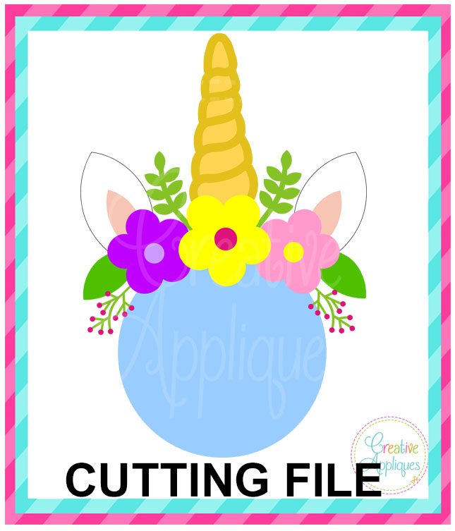 645x753 Unicorn Horn Crown Monogram Cutting File Svg Dxf Eps