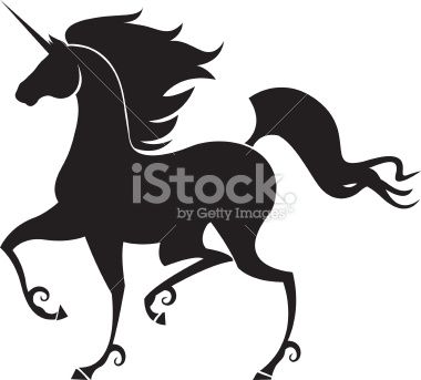 380x343 The Silhouette Of A Prancing Unicorn Vector Art, Unicorns