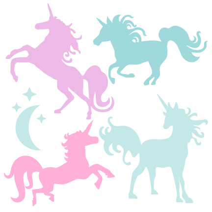 432x432 Unicorn Silhouette Set Svg Scrapbook Title Cat Svg Cut Files