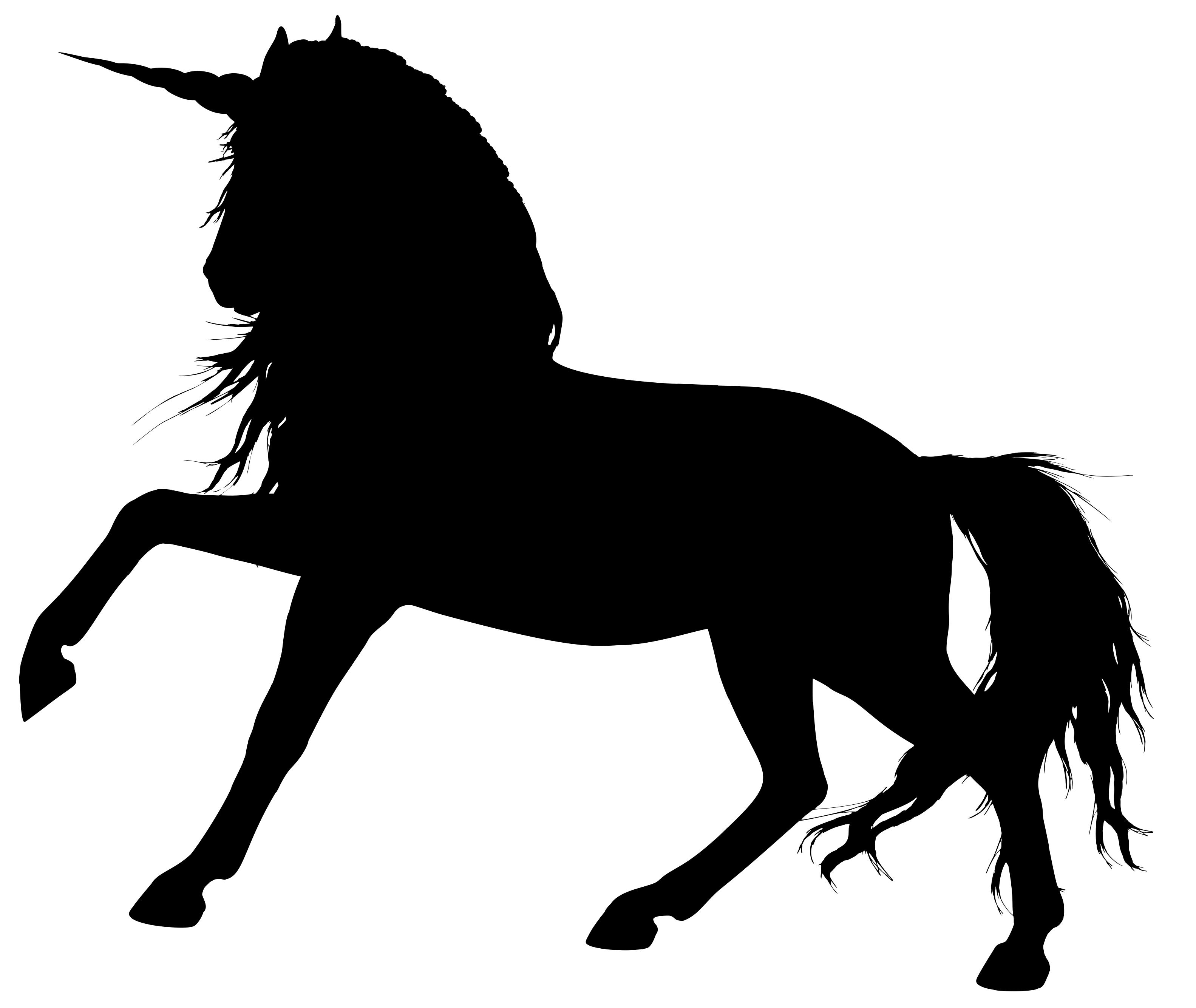 3166x2668 Wild Unicorn Silhouette Clipart