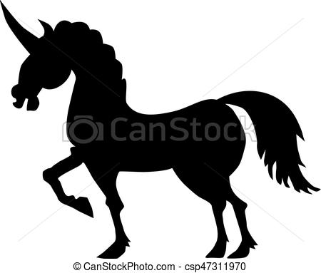 450x383 Silhouette Of Unicorn Vectors Illustration