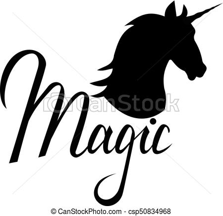 450x435 Unicorn Head Silhouette With Text. Inspirational Clip Art