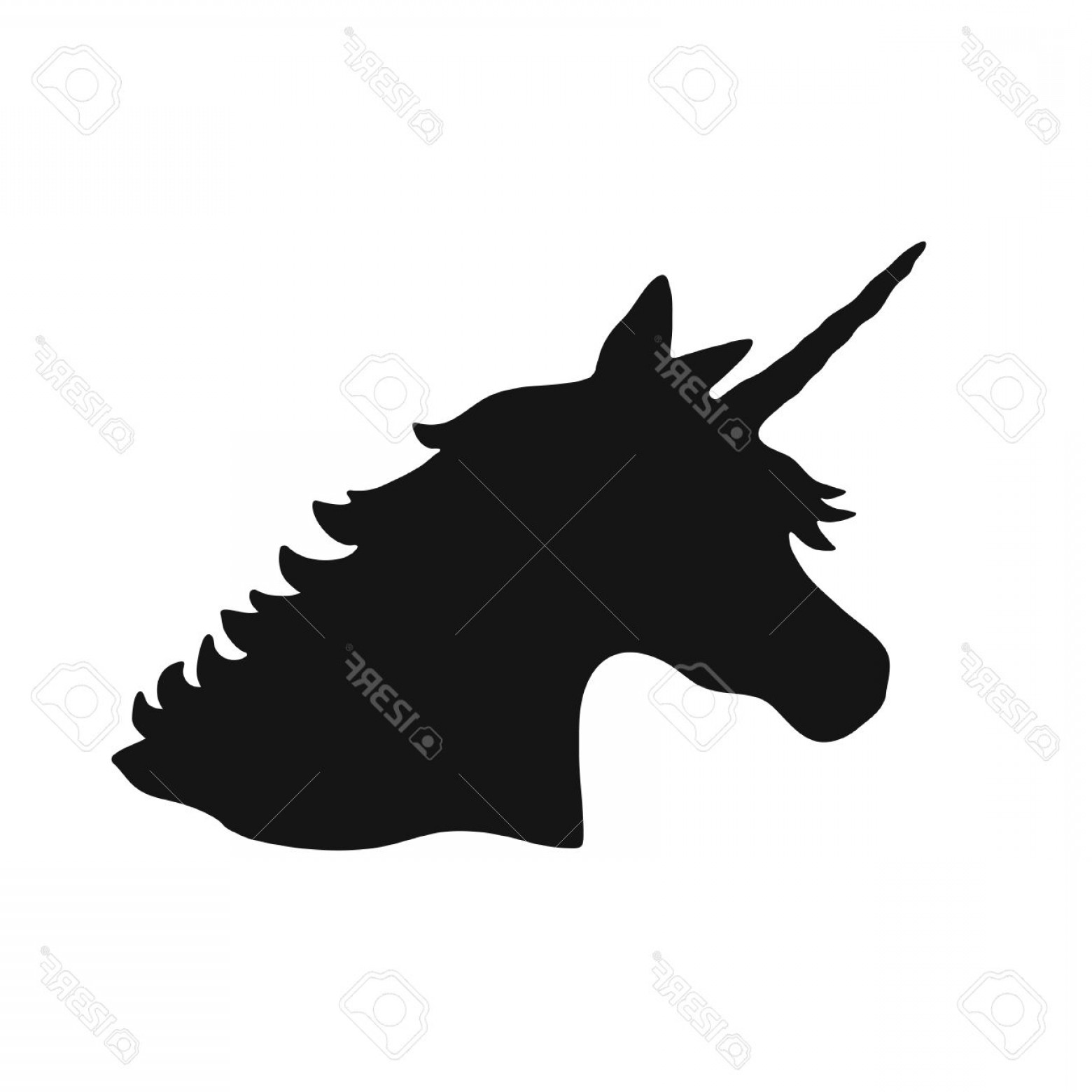 1560x1560 Photostock Vector Isolated Unicorn Silhouette On White Background