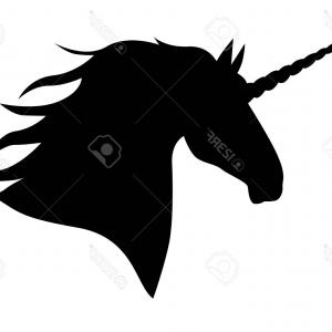 300x300 Black Silhouette Unicorn Vector Illustration Drawing Isolated