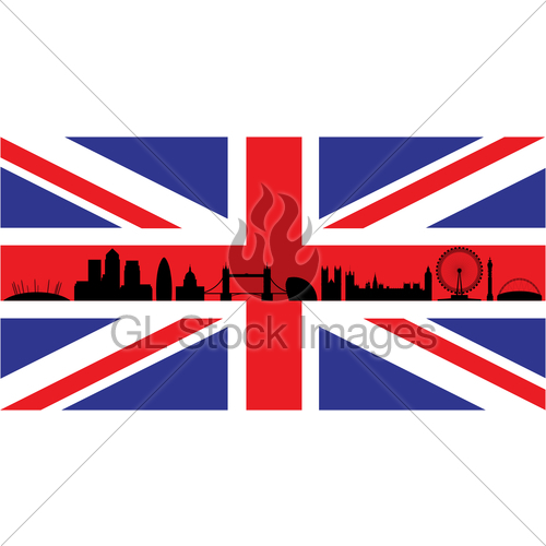 500x500 London On Union Jack Flag Gl Stock Images