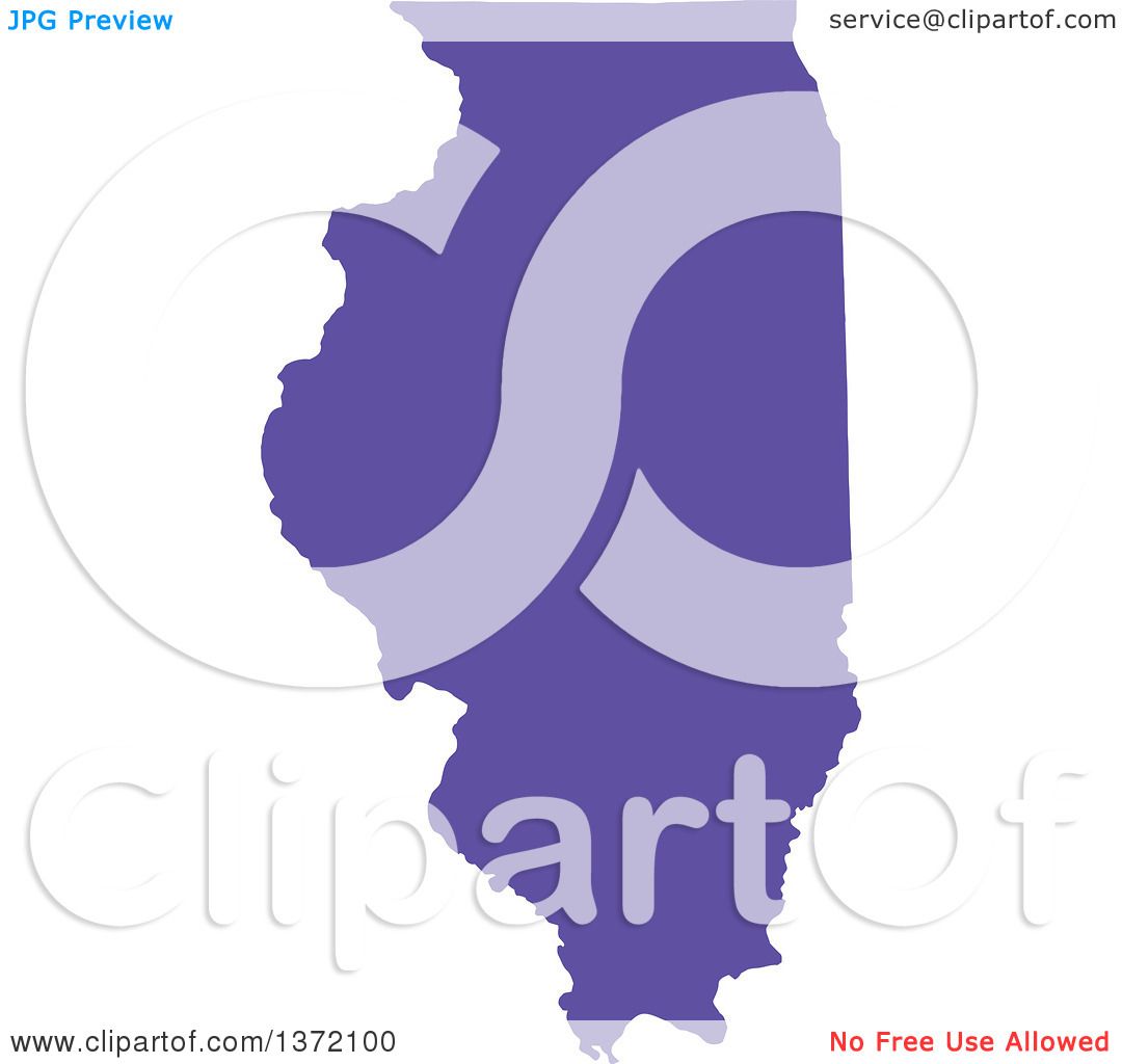 1080x1024 Clipart Of A Purple Silhouetted Map Shape Of The State Of Illinois
