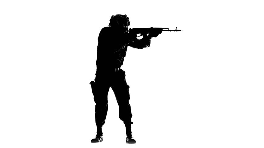 852x480 Soldier Armed. Silhouette Stock Footage Video 20573209 Shutterstock