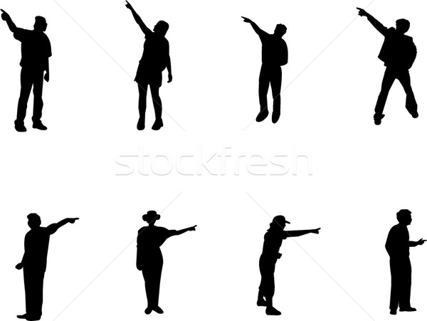 600x451 Silhouettes Pointing In One Way Vector Illustration Slobodan