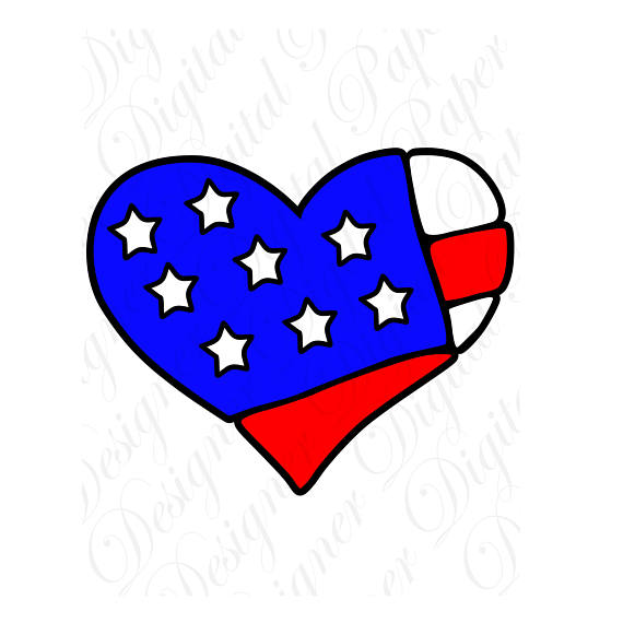 570x570 American Flag Heart Svg And Studio 3 Cut File Cutouts Files Design