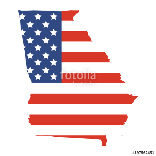 500x500 Vector Illustrationor Icon Georgia Us State Map Shape. American