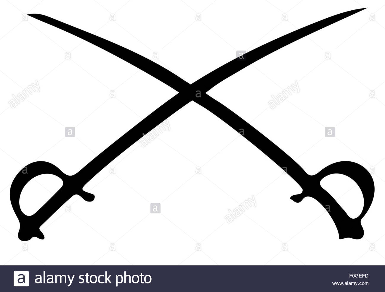 1300x988 Crossed Saber Silhouette As Used On Early Us Cavalry Flags Stock