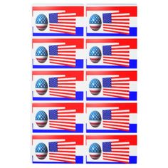 236x236 American Water Spaniel Silhouette Usa Flag Metal Print