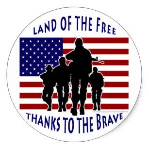 307x307 Flag With Soldier Silhouette Stickers Zazzle