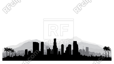 400x227 Los Angeles, Usa Skyline Royalty Free Vector Clip Art Image