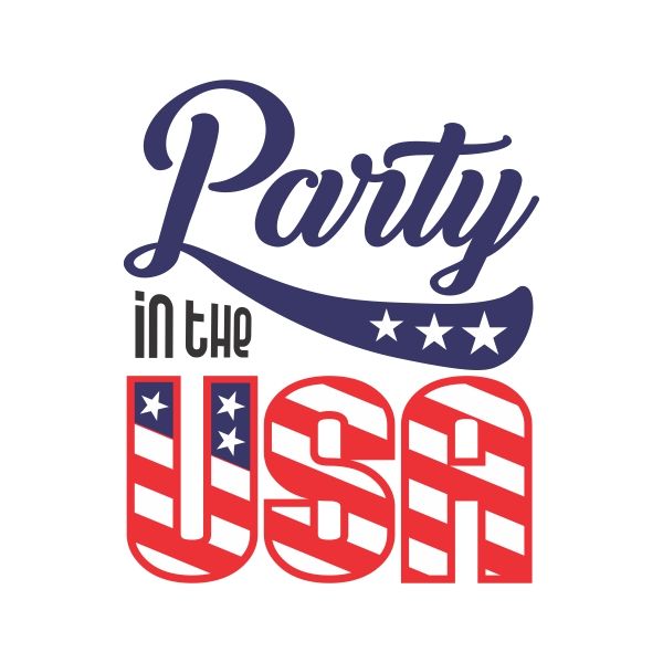 600x600 Party Usa Cuttable Design Cut File. Vector, Clipart, Digital